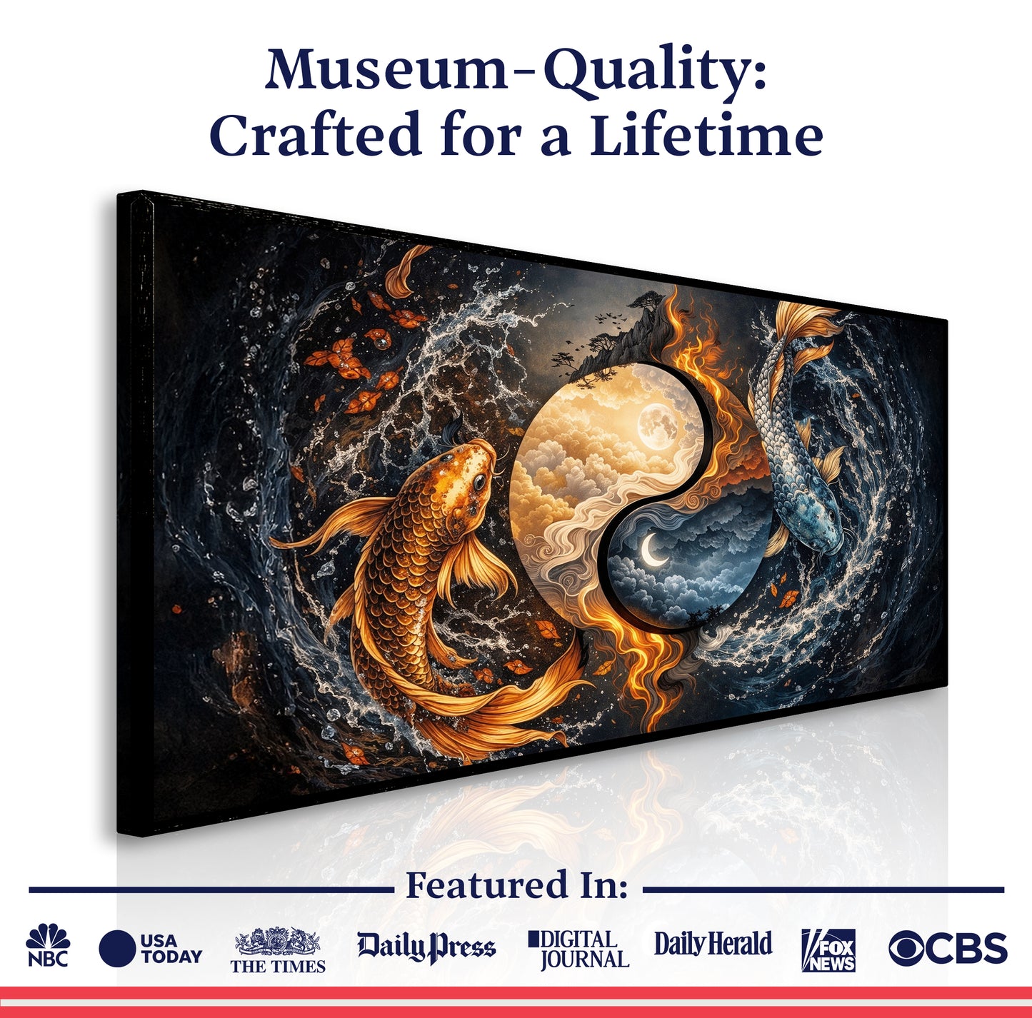 Celestial Yin, Flowing Koi Wall Art