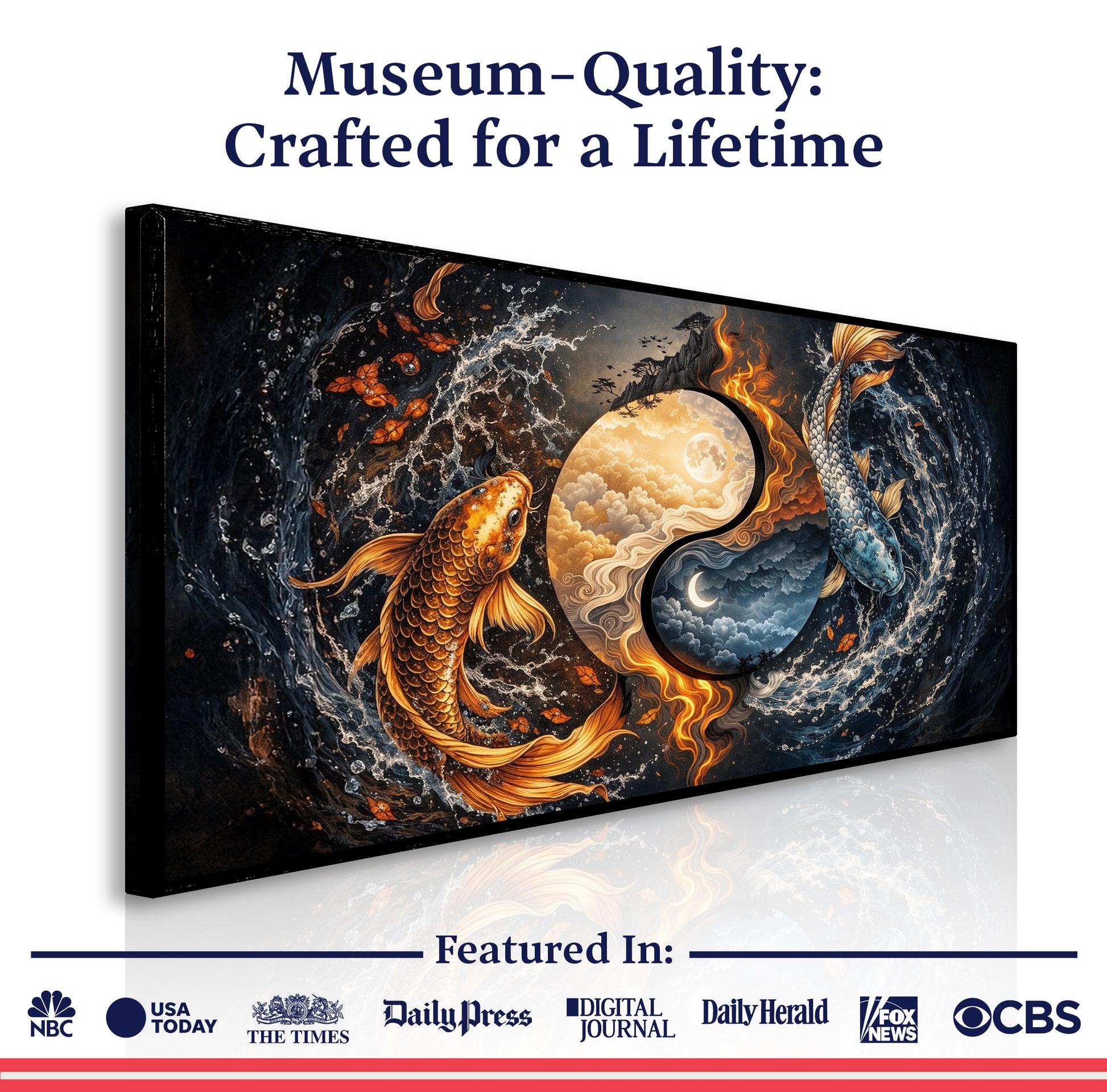 Celestial Yin, Flowing Koi Wall Art