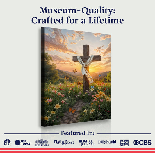 Cross and Flowers Faith Wall Art