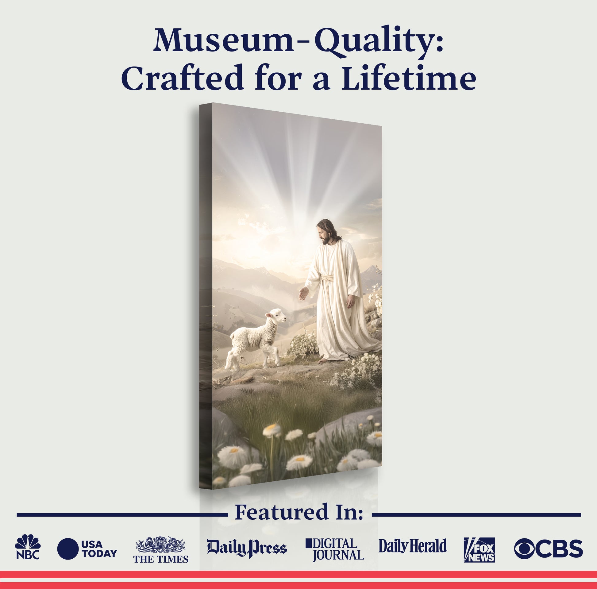 Jesus Protects The Lamb From Wolves Faith Wall Art XII