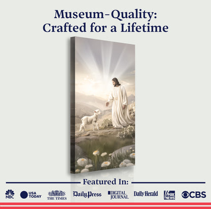 Jesus Protects The Lamb From Wolves Faith Wall Art XII