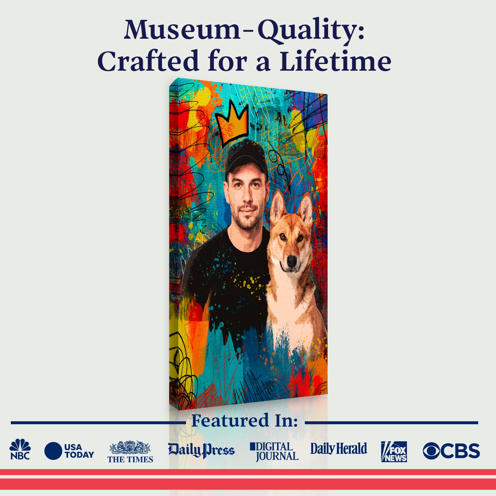 Customized Pet Portrait Abstract Wall Art III