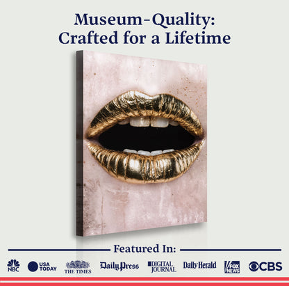 Golden Lips Wall Art