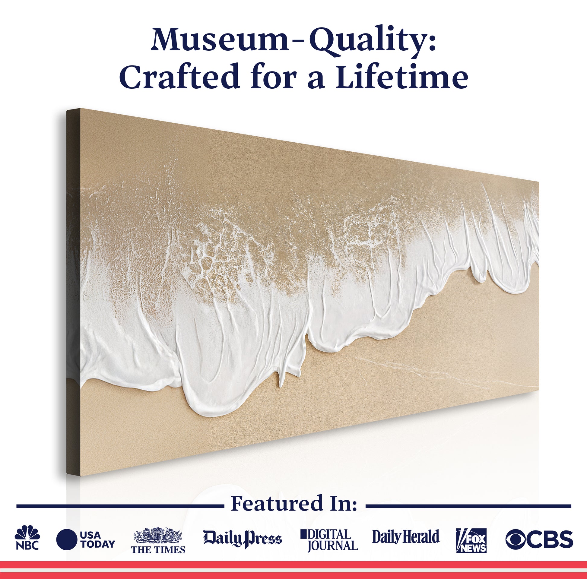 White Waves on Brown Sand Wall Art III