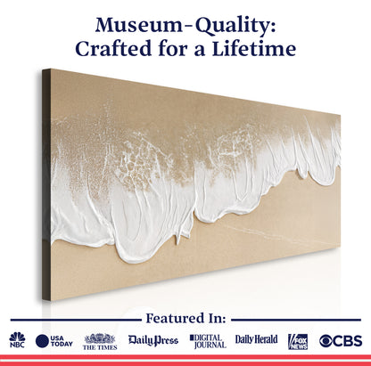 White Waves on Brown Sand Wall Art III