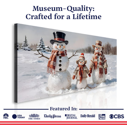 Snowman Smiles Christmas Wall Art