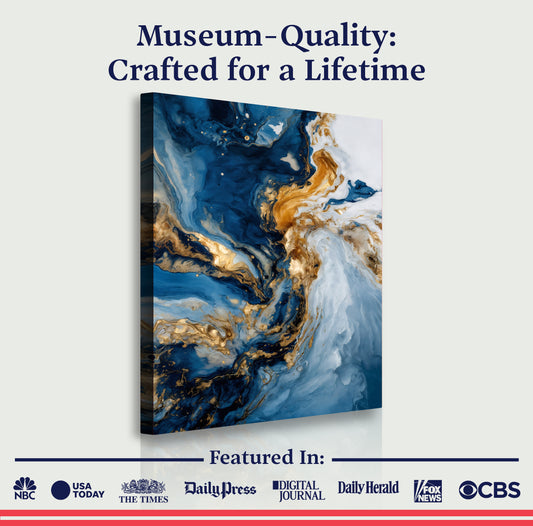 Geode Gold And Blue Marble Wall Art