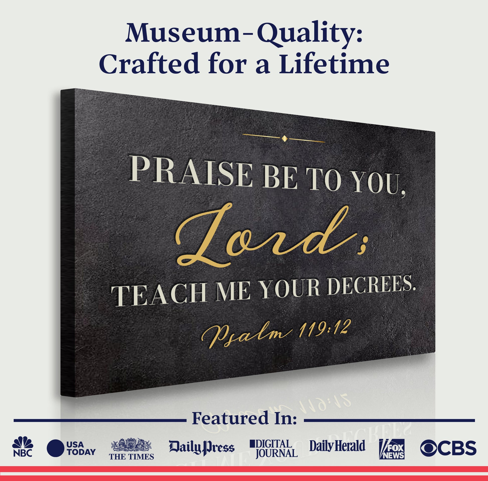 Read God's Word - Psalm 119:12 Faith Wall Sign
