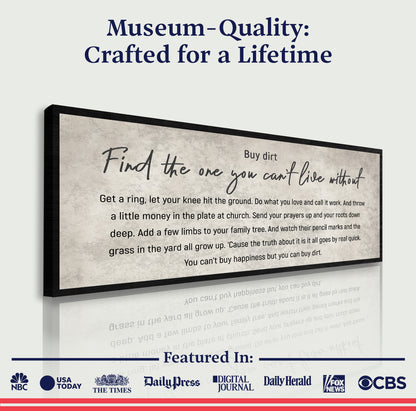 Find The One You Can't Live Without Family Sign III