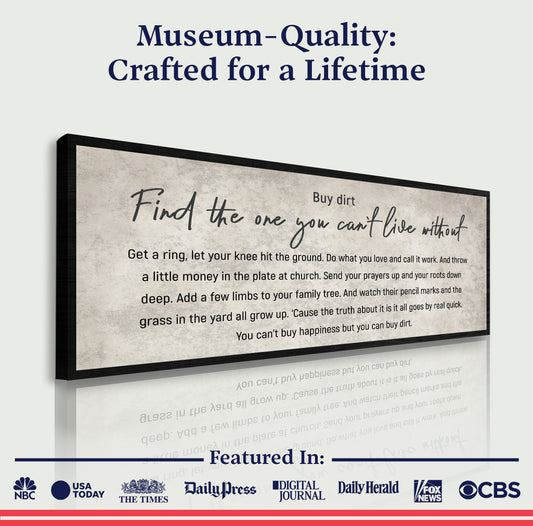 Find The One You Can't Live Without Family Sign III