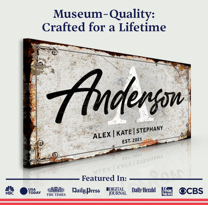 Family Sign Personalized Canvas II