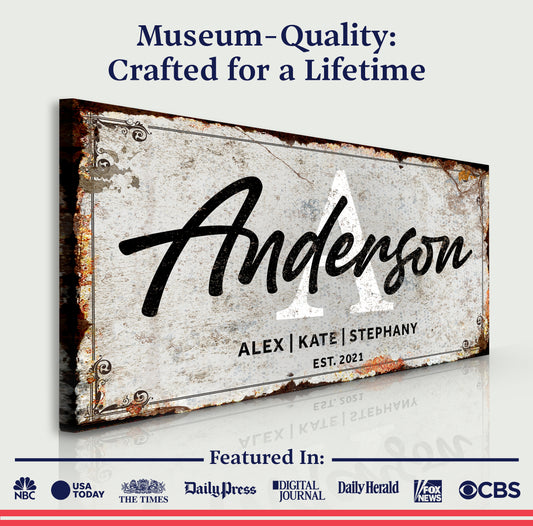 Family Sign Personalized Canvas II