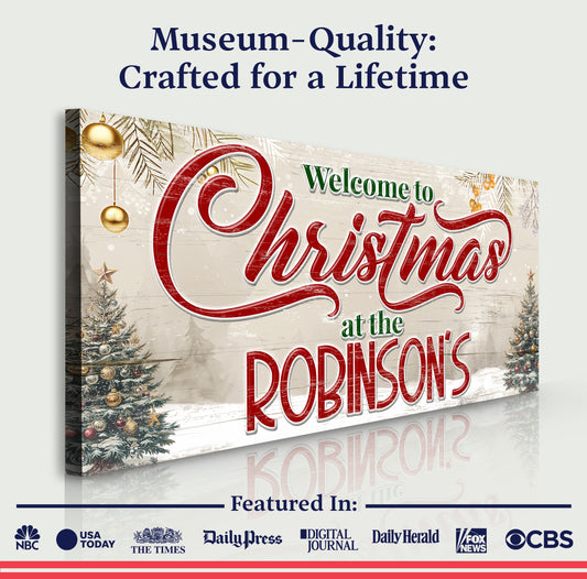 Custom Family Christmas Tree Wall Sign