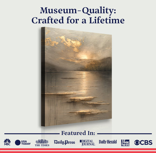 Golden Horizon Abstract Wall Art