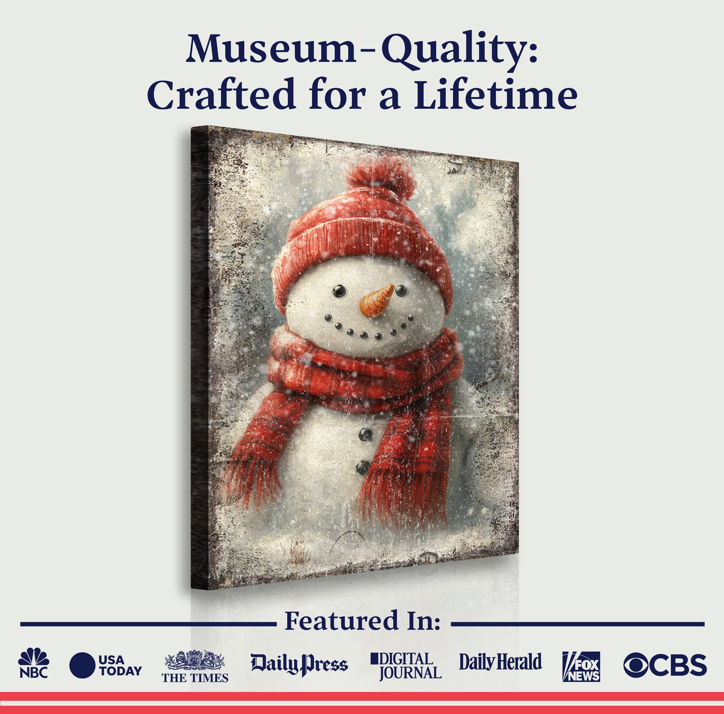 Vintage Snowman Christmas Wall Art V