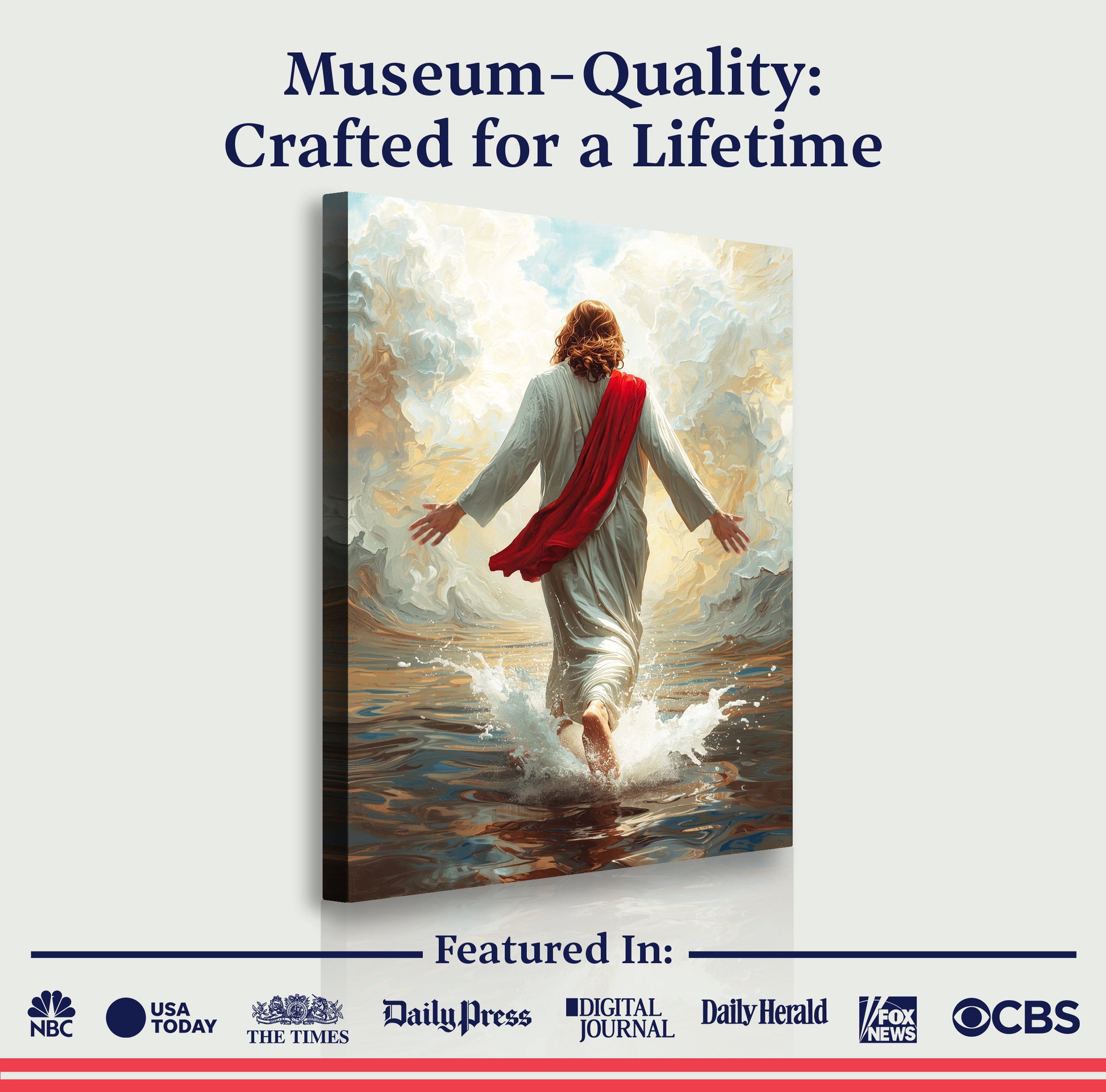 Jesus Christ Walking On Water Faith Wall Art IX