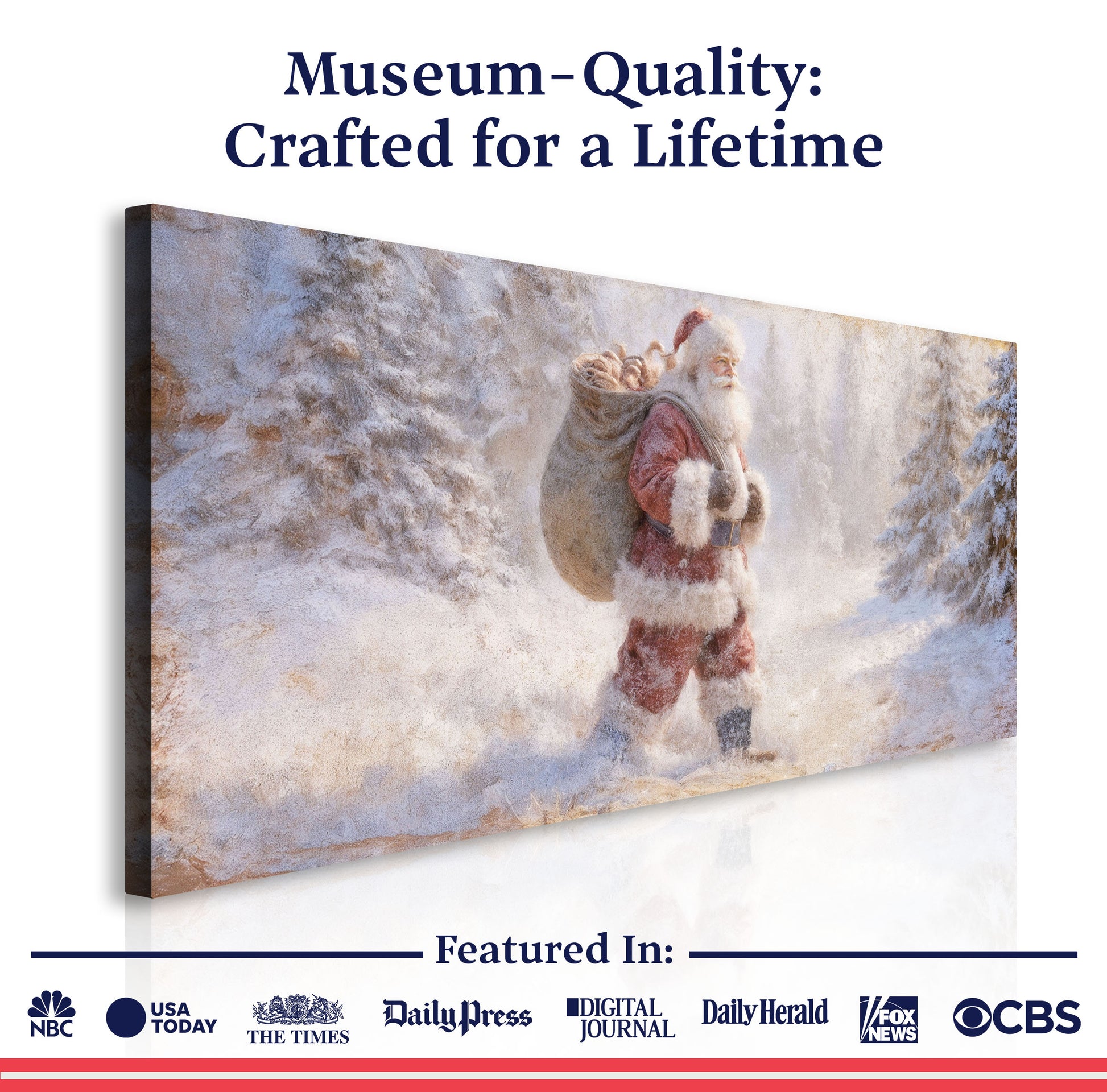 Vintage Santa in the Snow Wall Art