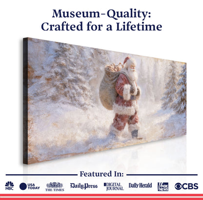 Vintage Santa in the Snow Wall Art