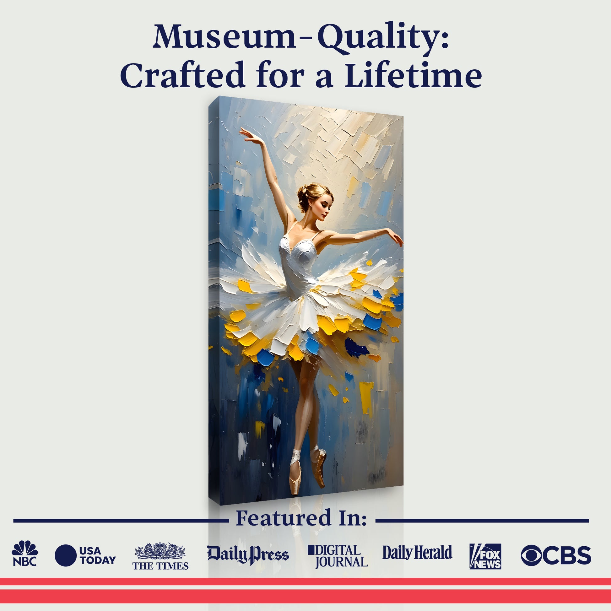 Ballerina in Blue & Gold Wall Art