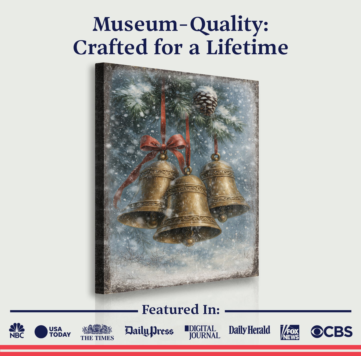 Vintage Christmas Bells Wall Art III