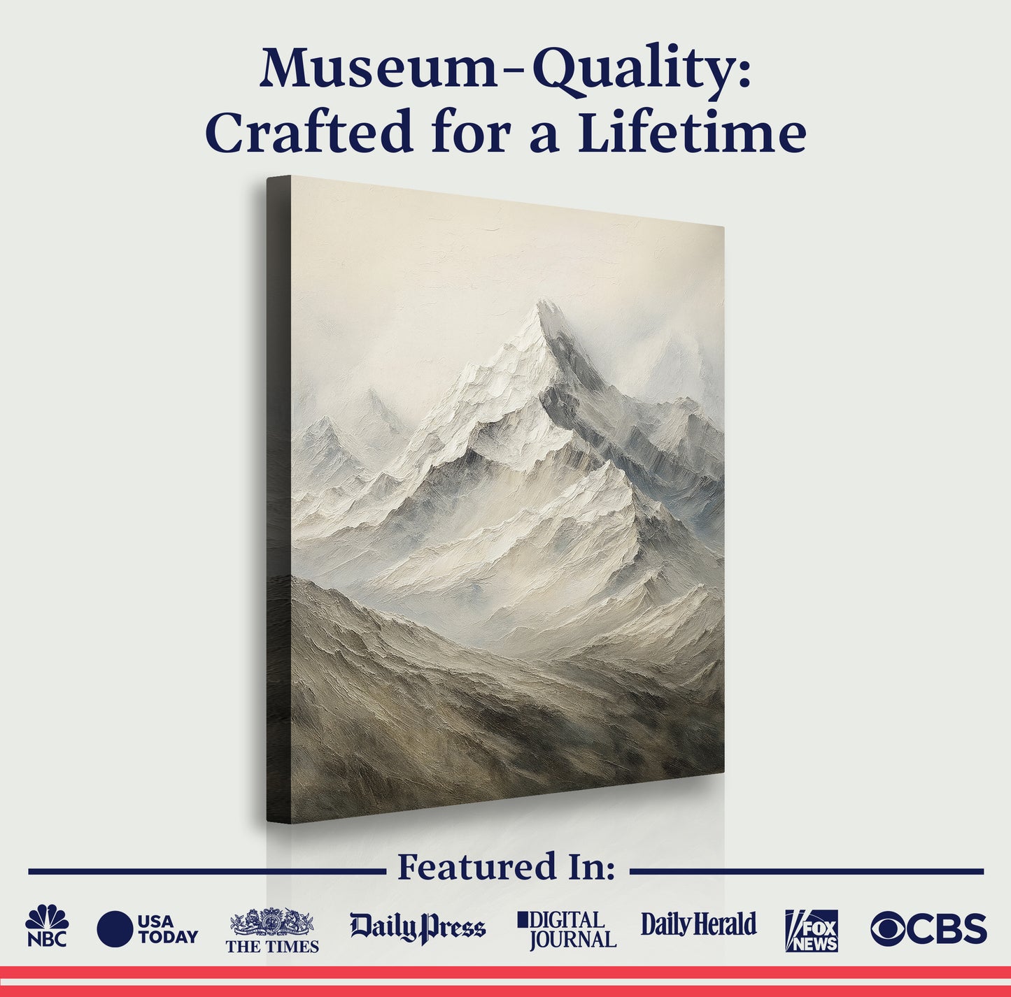 Snow Mountain Abstract Wall Art IV