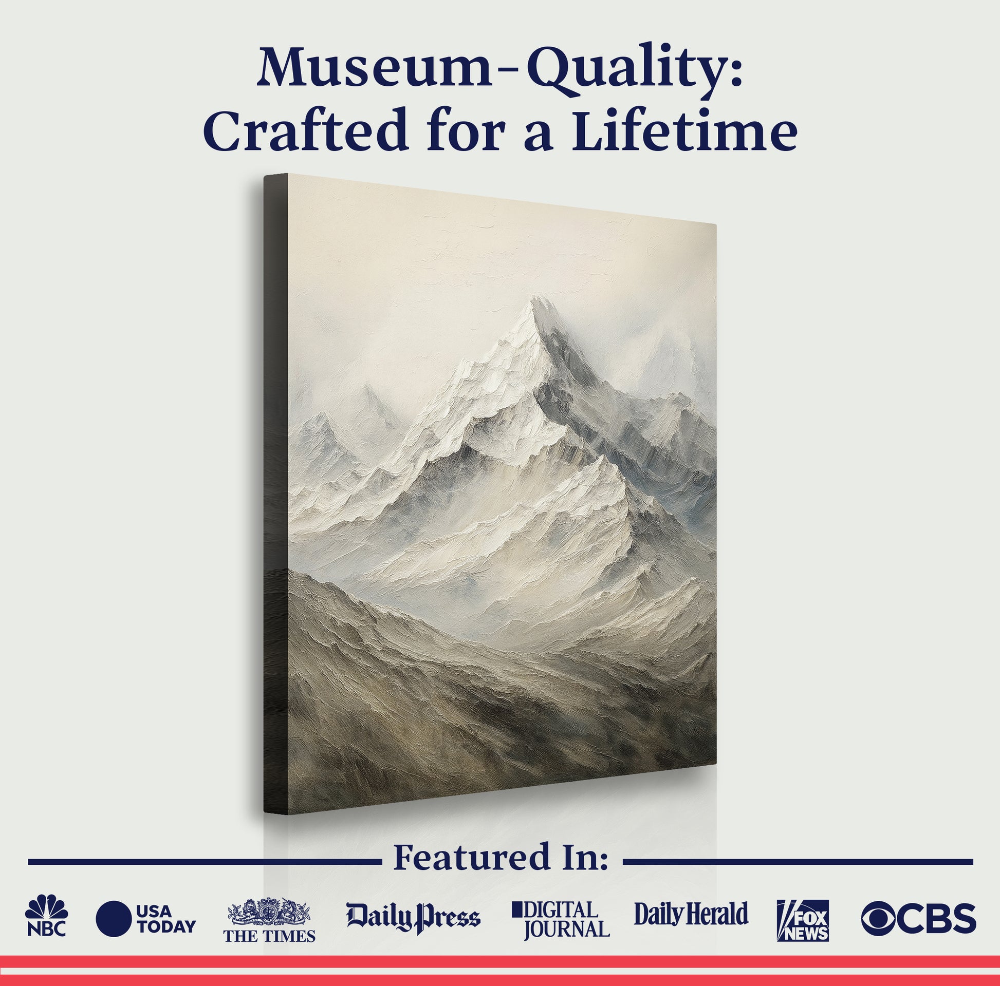 Snow Mountain Abstract Wall Art IV