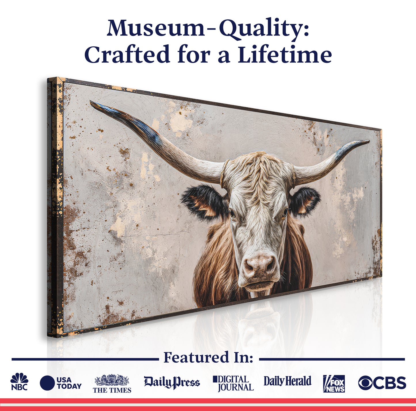 Texas Longhorn Gaze Abstract Wall Art