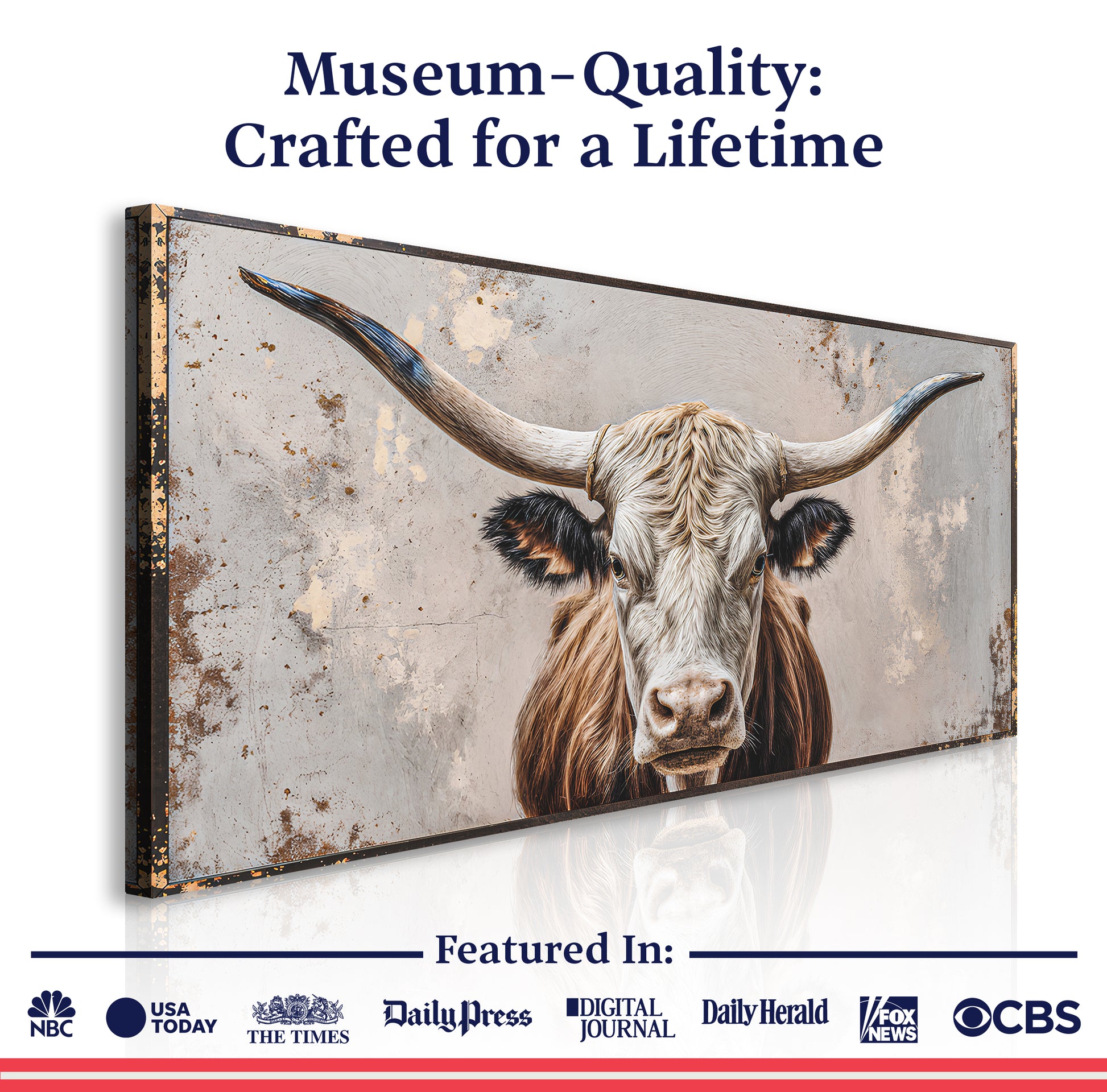 Texas Longhorn Gaze Abstract Wall Art