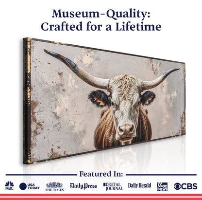 Texas Longhorn Gaze Abstract Wall Art