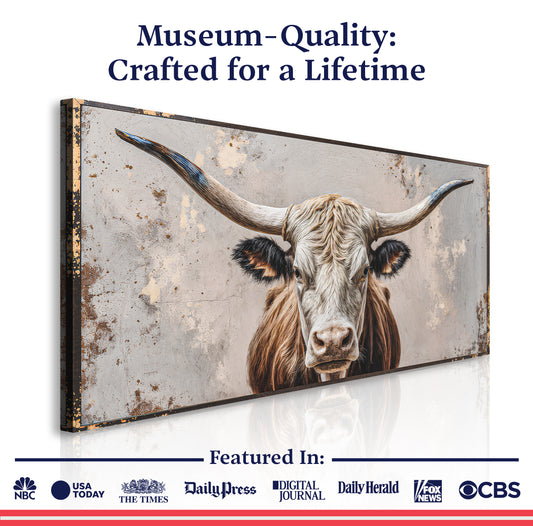 Texas Longhorn Gaze Abstract Wall Art
