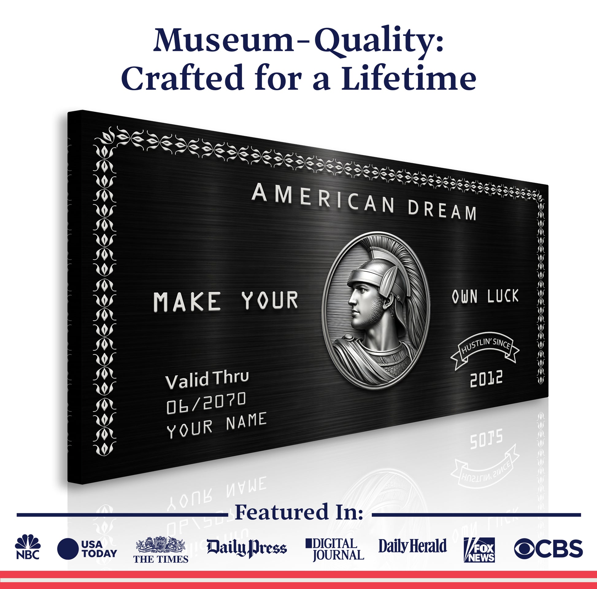 Personalized American Dream “Make Your Own Luck” Wall Sign III