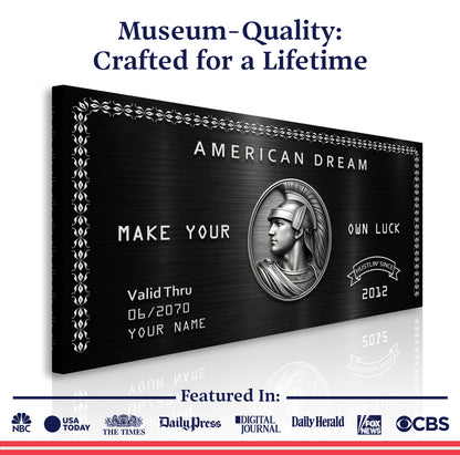 Personalized American Dream “Make Your Own Luck” Wall Sign III