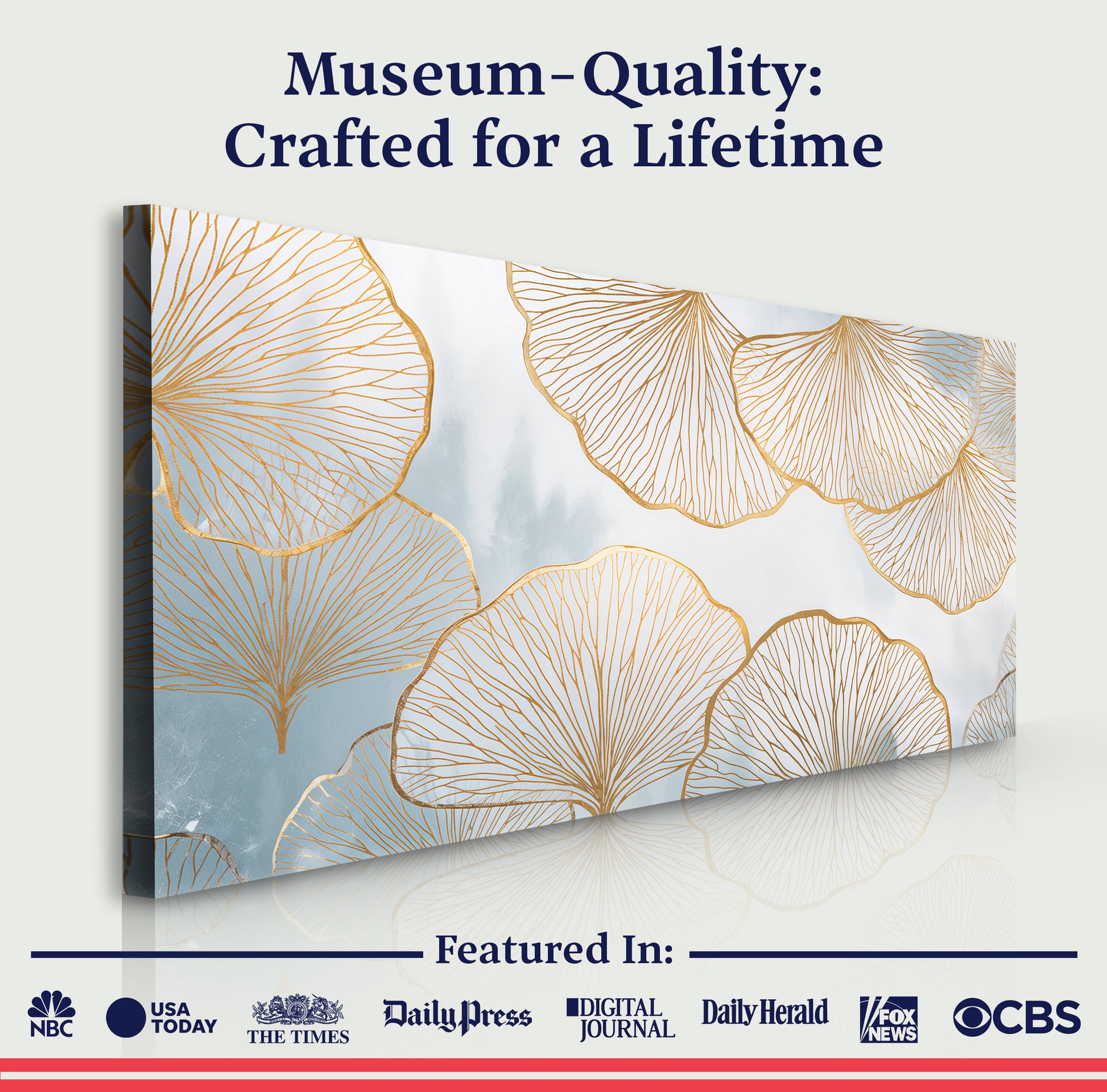 Gold Ginkgo Leaf Silhoutte Wall Art