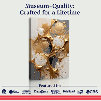 Black And Gold Abstract Splashes Wall Art