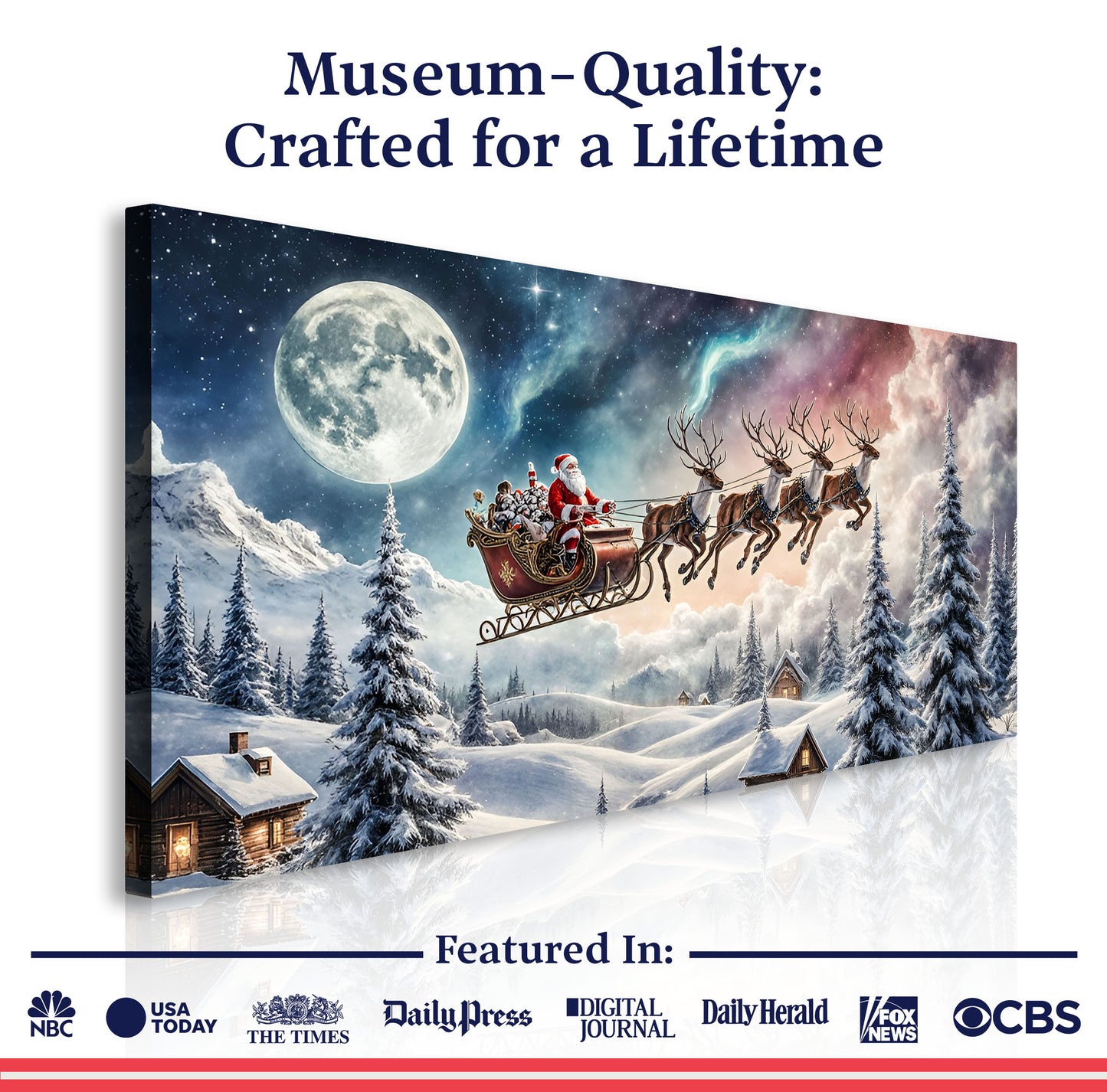 Midnight Sleigh Ride Christmas Wall Art