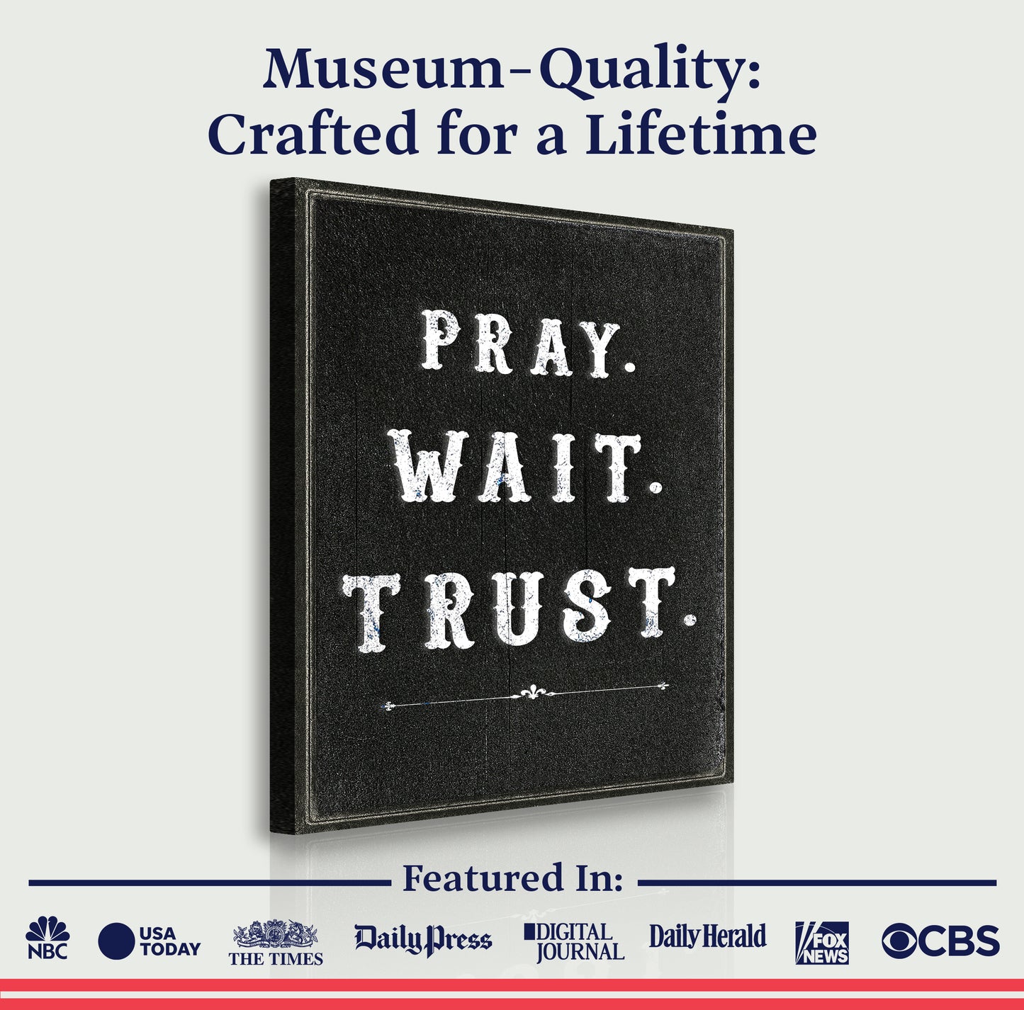 Pray Trust Wait Faith Wall Art