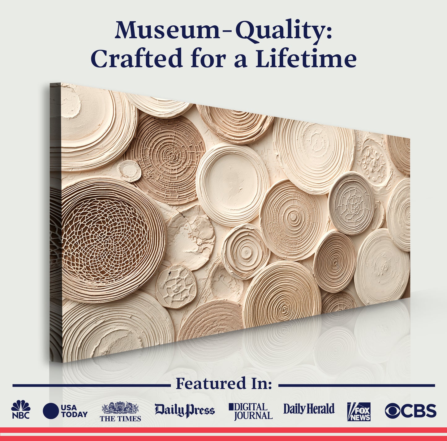 Beige Mirage Rings Abstract Wall Art