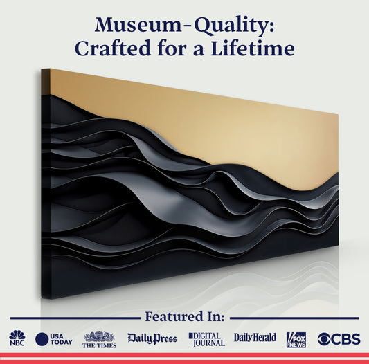 Black and Gold Minimalist Abstract Wall Art II