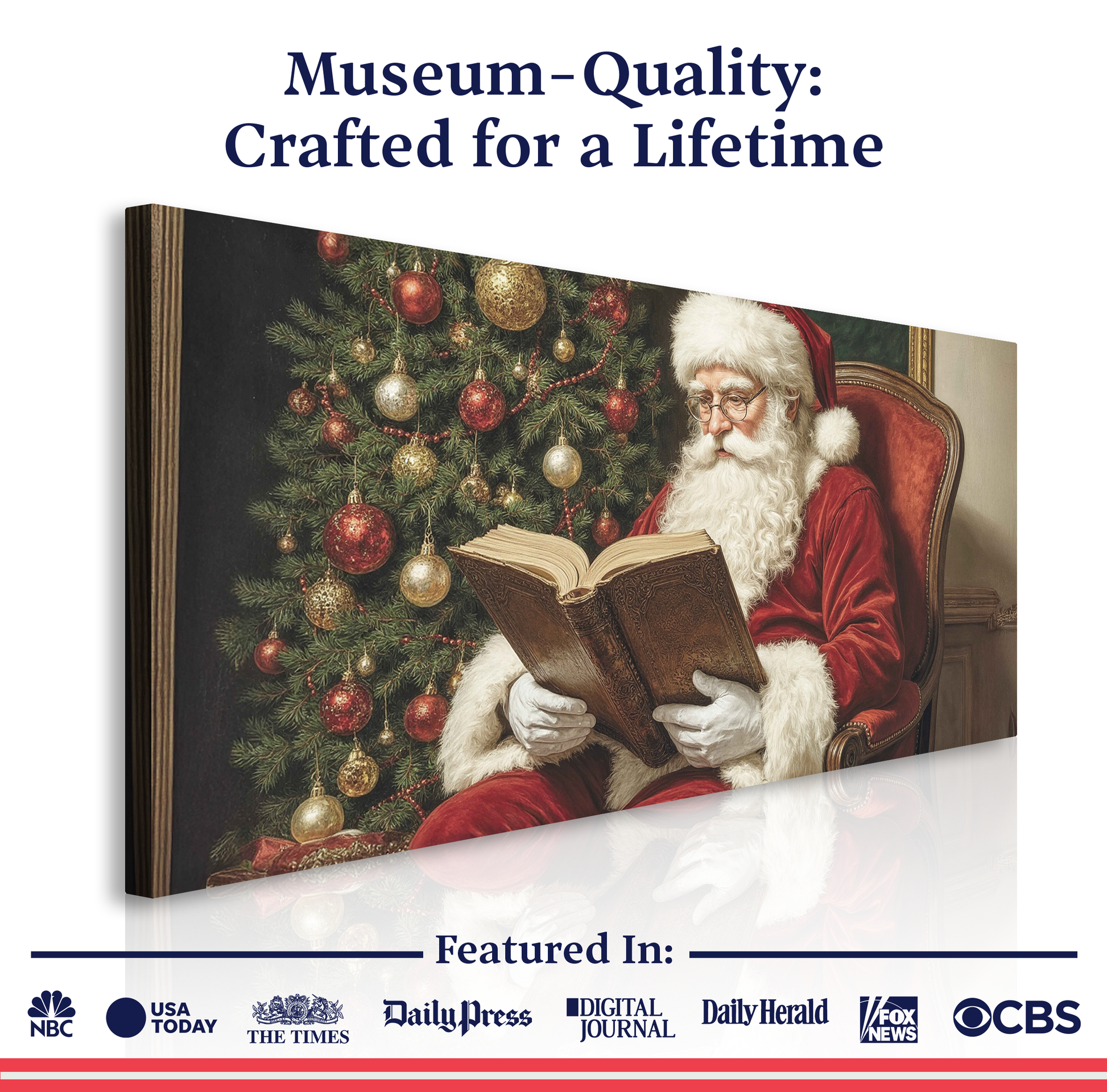Vintage Santa Reading Wall Art