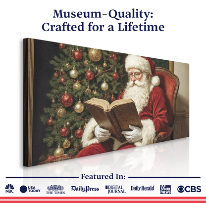 Vintage Santa Reading Wall Art