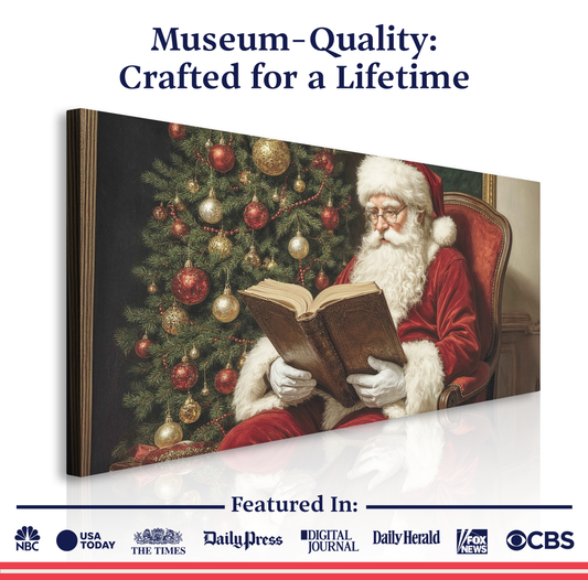 Vintage Santa Reading Wall Art