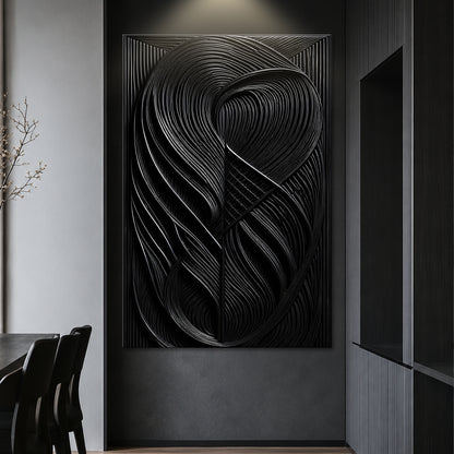 Modern Black Waves Wall Art