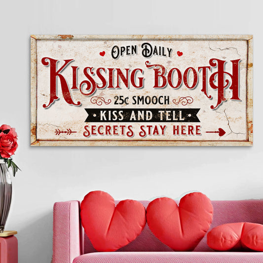 Vintage Rustic Kissing Booth Sign IV