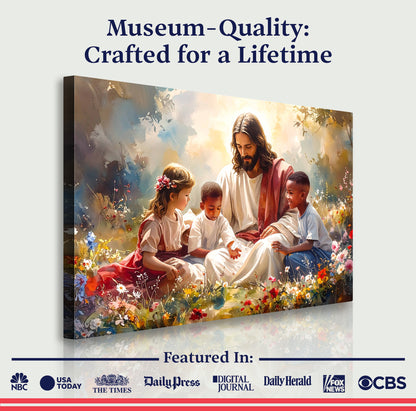Jesus With Children Faith Wall Art VII