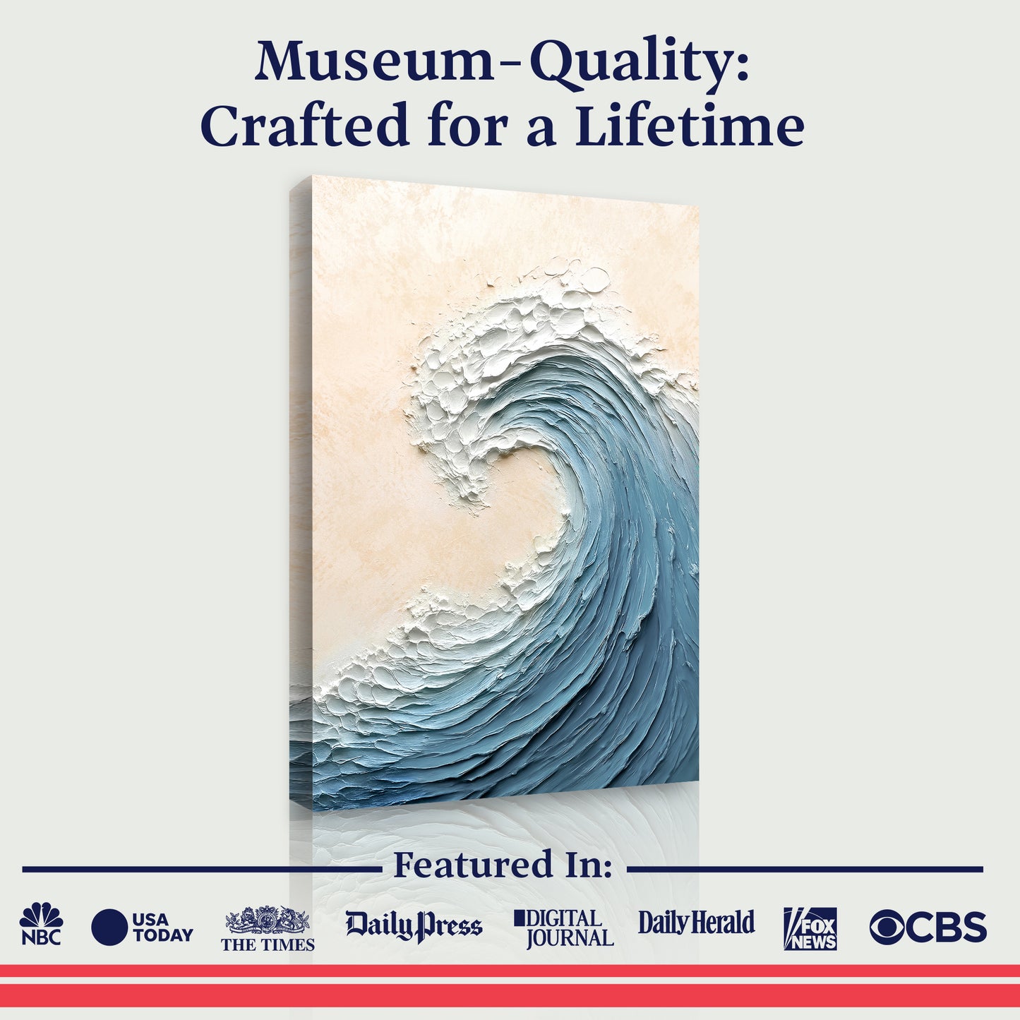Blue Minimalist Beach Wave Wall Art