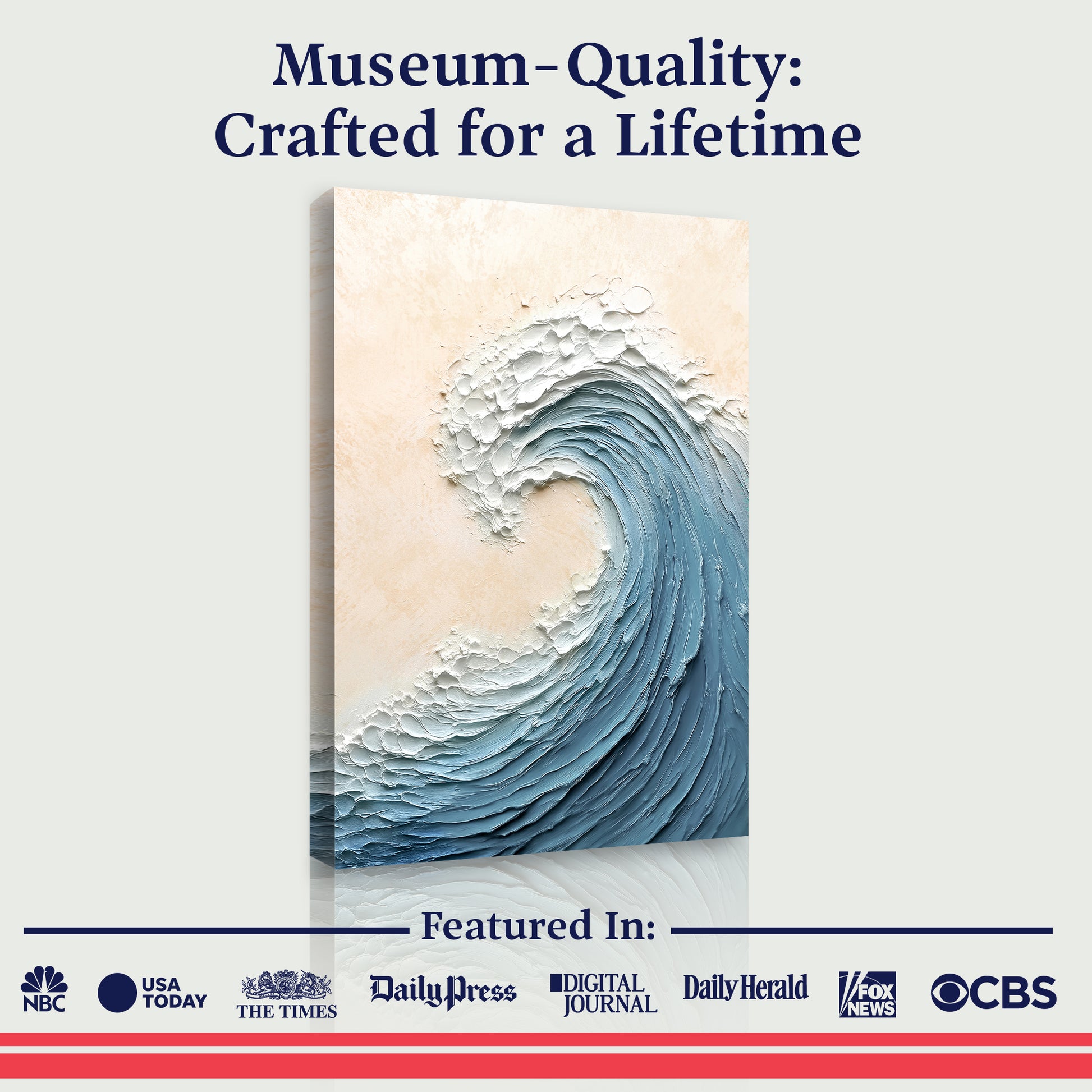 Blue Minimalist Beach Wave Wall Art