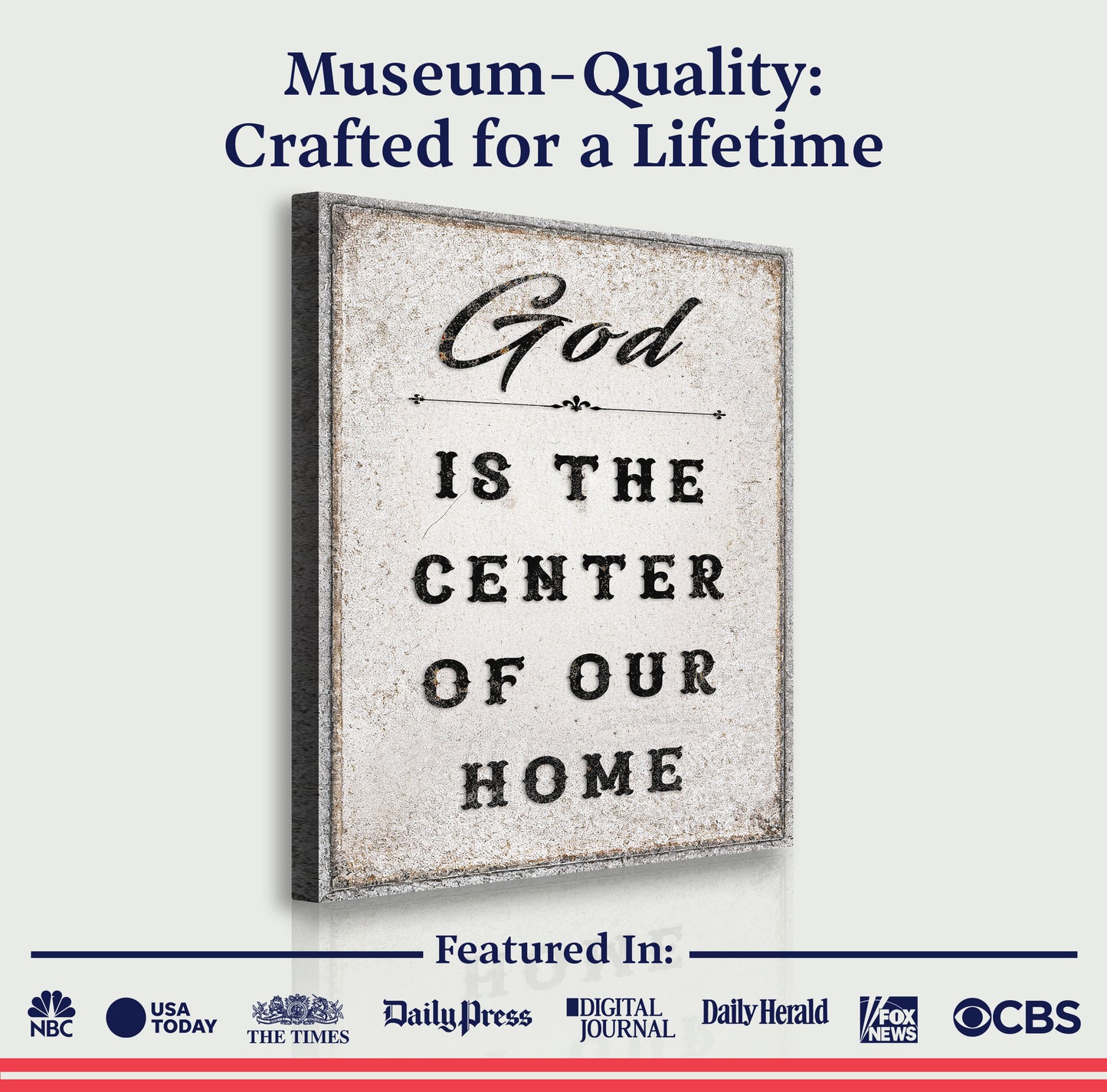 God Is The Center Of Our Home Faith Wall Art