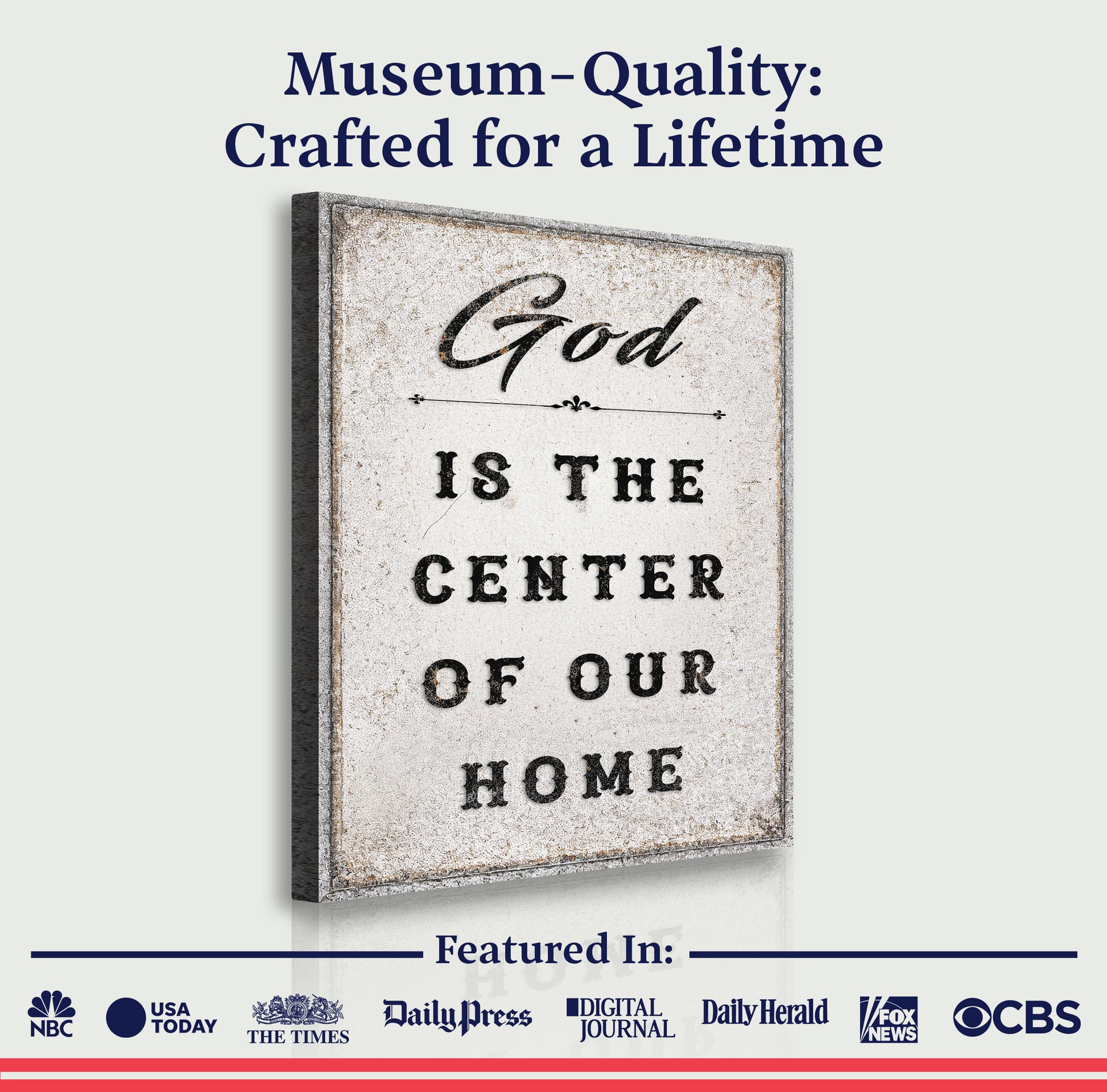 God Is The Center Of Our Home Faith Wall Art