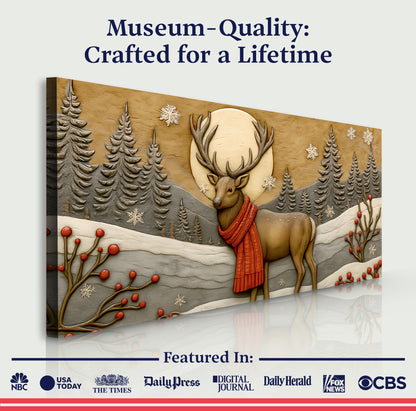 Snowbound Deer Christmas Wall Art