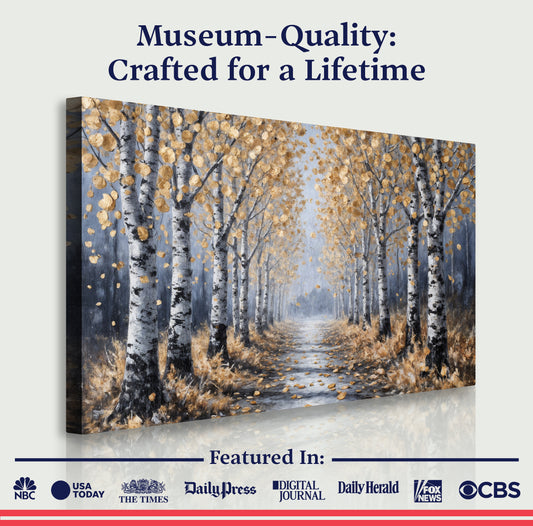 Golden Autumn Forest Path Wall Art